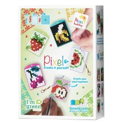 Barn Pixel Hobby Pixelhobby Box Frukter – 5 nyckelringar à 30×40 mm, 18 pixelplattor och mönsterhäfte