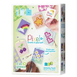 Pixel Hobby Pixelhobby Box Söta saker – 5 nyckelringar à 30×40 mm, 18 pixelplattor och mönsterhäfte | Barn Diy-Kit