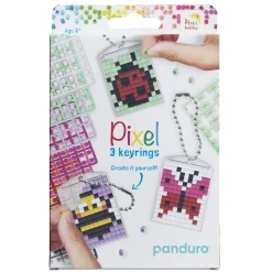Pixel Hobby Pixelhobby Kit Insects – 3 nyckelringar à 30×40 mm, 8 pixelplattor och mönsterhäfte | Barn Diy-Kit