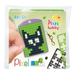 Barn Pixel Hobby Pixelhobby Mini-kit katt – med nyckelring 30×40 mm & 3×144 pixlar