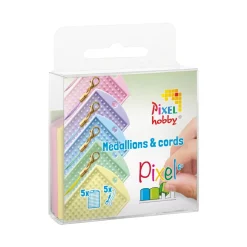 Barn Pixel Hobby Pixelhobby 5-pack nyckelringsplattor & snören i färgglada färger