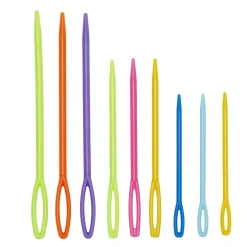 Panduro Hobby Plastnålar 9-pack, barnvänliga nålar i 3 storlekar – 5,5 / 7 / 9 cm | Barn Pärlor