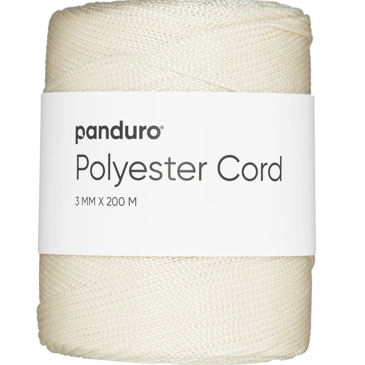 Panduro Hobby Polyestersnöre 200 meter, Ø3 mm, ecru / krämvit
