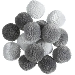 Panduro Hobby Pom Pom grå mix 15 st | Piprensare & Pompombollar