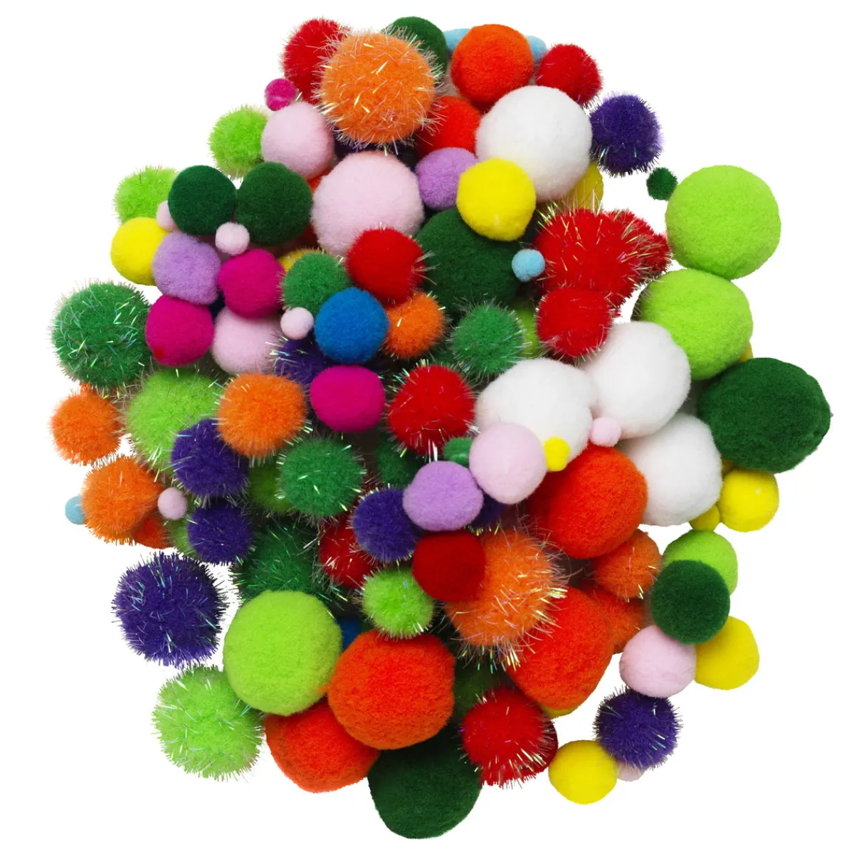Panduro Hobby Pom Pom mix 150 st basfärger – massor av fina fluffiga pompom-bollar!