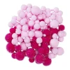Panduro Hobby Pom Pom mix 150 st rosa & vitt – massor av fina fluffiga pompom-bollar!