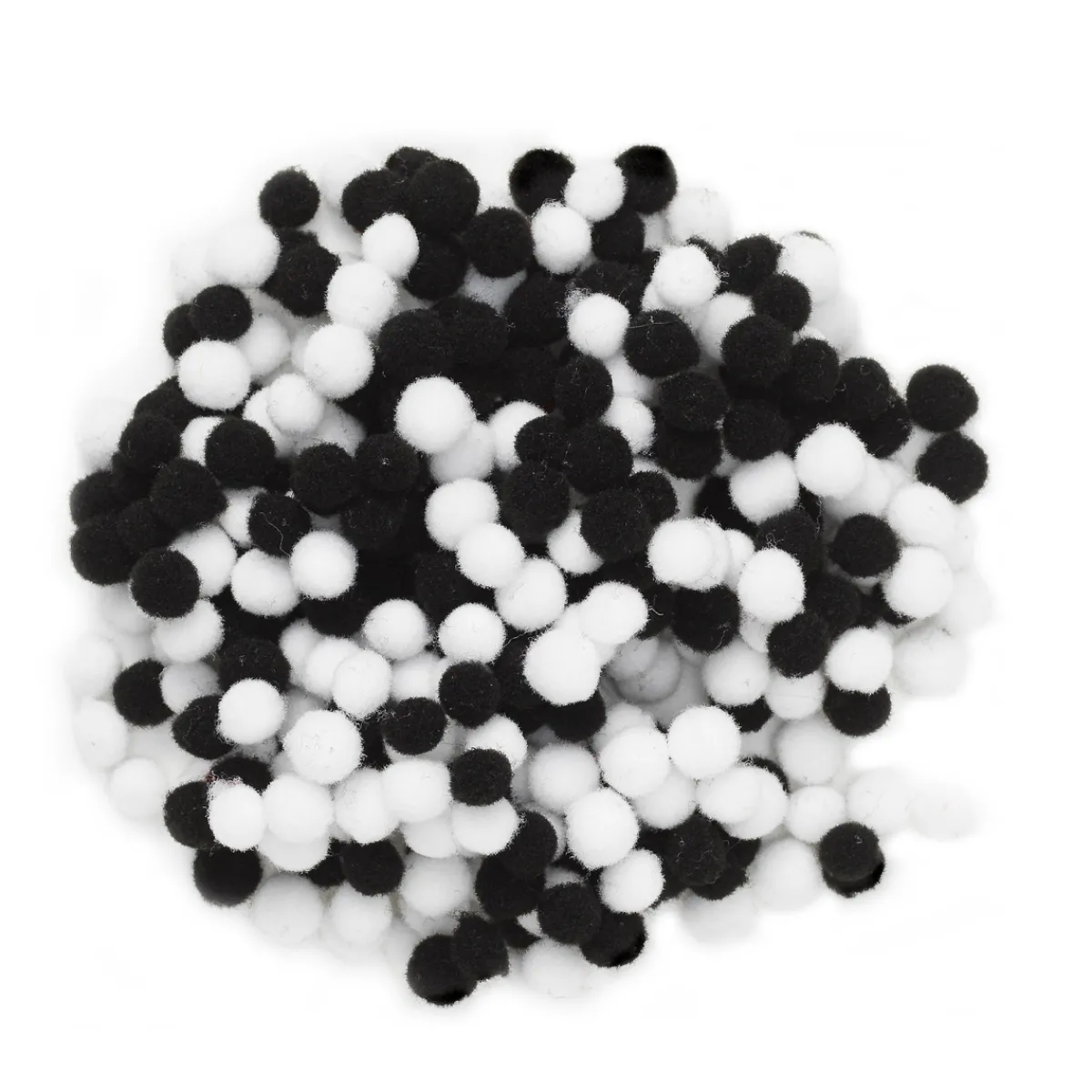 Panduro Hobby Pom Pom mix svarta & vita mini, Ø5–7 mm, 400 st.