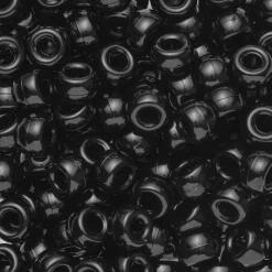 Panduro Hobby Pony beads Ø9 mm, runda pärlor med stora hål, 150-pack, svart | Barn Pärlor