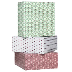Panduro Design Presentaskar av papp, 3 fina askar för julklappar och gåvor, 18×18×8 cm