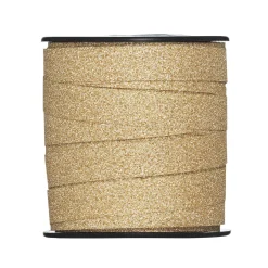 Panduro Hobby Presentband 25 meter på rulle, 1 cm brett – glitter brons | Presentband
