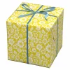 Panduro Design Presentpapper på rulle 10 m × 57 cm – gult papper med vita blomstermotiv | Present- & Julklappspapper