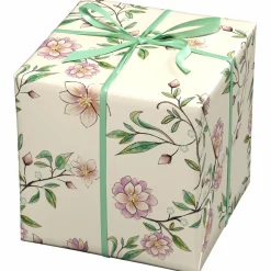 Panduro Design Presentpapper på rulle 10 m × 57 cm – offwhite papper med vintageblommor