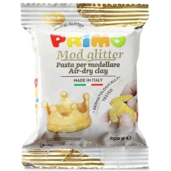 Primo lufttorkande lera med glitter, guld 250 g | Barn Lufttorkande Lera