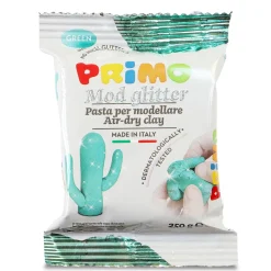 Primo lufttorkande lera med glitter, grön 250 g | Barn Lufttorkande Lera