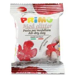 Primo lufttorkande lera med glitter, röd 250 g | Barn Lufttorkande Lera