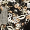 Panduro Jewellery Pärlmix med platta pärlor / heishi-pärlor Ø6 mm och diverse tillbehör – beige & svart tema | Pärlor Av Lera