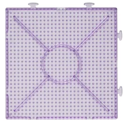Panduro Iron Beads Pärlplatta för pärlor & rörpärlor i storleken Ø5 mm – transparent lila, 15×15 cm | Barn Rörpärlor Midi