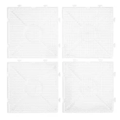 Panduro Iron Beads Pärlplatta Midi 4-pack – byggbara fyrkanter 15×15 cm – för våra rörpärlor som är Ø5 mm | Barn Rörpärlor Midi