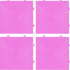 Barn Panduro Iron Beads Pärlplatta Midi 4-pack rosa kvadrater, byggbara, 15×15 cm – för våra rörpärlor som är Ø5 mm