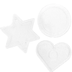 Panduro Iron Beads Pärlplatta Mini 3-pack – hjärta, stjärna och cirkel – för våra Mini-rörpärlor som är Ø2,5 mm | Barn Rörpärlor Mini