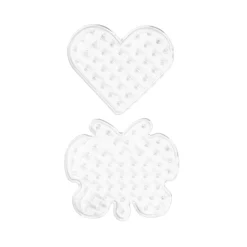 Panduro Iron Beads Pärlplatta XL 2-pack – fjäril & hjärta – för våra XL-rörpärlor som är Ø9 mm | Barn Rörpärlor Xl