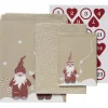 Panduro Design 24 påsar av papper, tomtar & vinterkänsla, 3 storlekar × 8 st. + stickers 1–24 | Presentpåsar