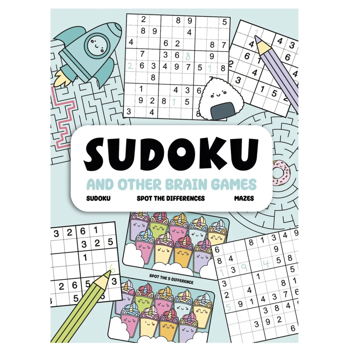 Panduro Hobby Pysselbok Sudoku – sudokun, finn fem fel, labyrinter och klurigheter! 21×28 cm, 48 sidor | Barn Målar- & Pysselböcker
