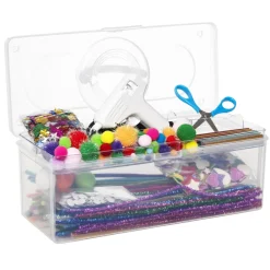 Panduro Hobby Pyssellåda med limpistol, pyssel & pysseltillbehör – 33,5×14×13,5 cm | Barn Pyssellådor