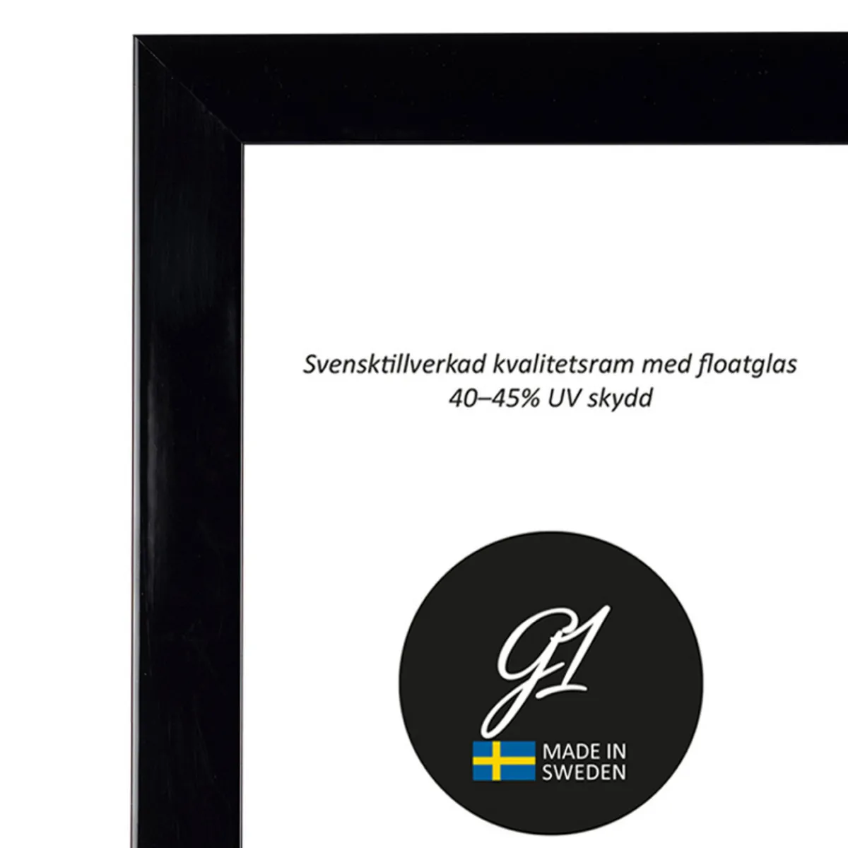 G1 Galleriet Ram 6B svart högblank 30x40cm | Ramar