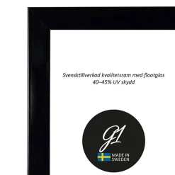 G1 Galleriet Ram 6B svart högblank 12x12cm | Ramar