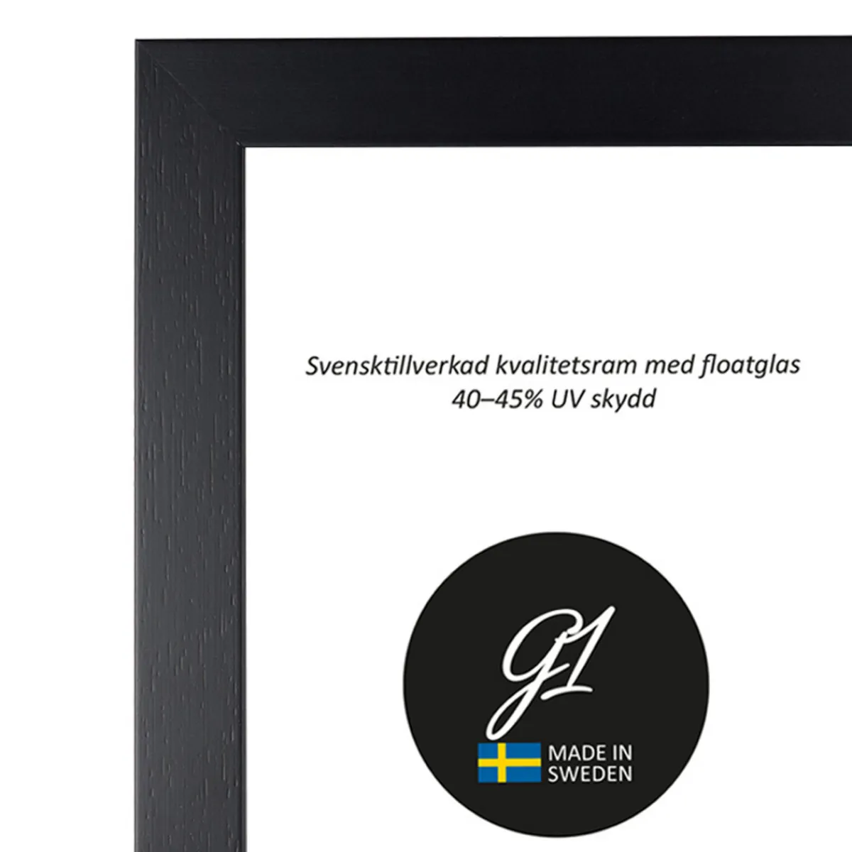 G1 Galleriet Ram 4E svart plattlist 50x60cm | Ramar