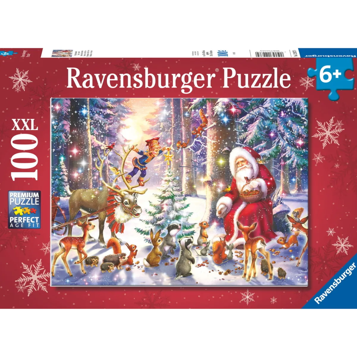 Barn Ravensburger pussel – Christmas In The Forest. 100 XXL-bitar, 49×36 cm.