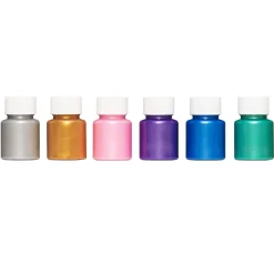 Panduro Hobby Ready Mix Paint, vattenbaserade metallicfärger, 6×30 ml | Barn Barnfärg