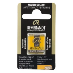 Rembrandt akvarellfärg halvkopp – Azo Yellow Medium Cadmium Free 247 | Akvarell- & Vattenfärger