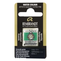 Rembrandt akvarellfärg halvkopp – Emerald Green 615 | Akvarell- & Vattenfärger