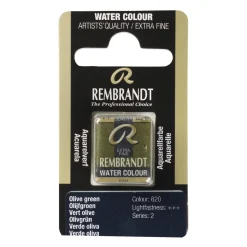Rembrandt akvarellfärg halvkopp – Olive Green 620 | Akvarell- & Vattenfärger