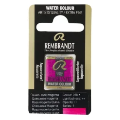 Rembrandt akvarellfärg halvkopp – Quinacridone Rose Magenta 368