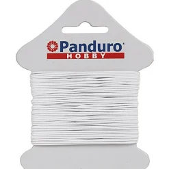 Panduro Hobby Resårband, elastisk tråd, vit – 10 meter, Ø1 mm tjocklek