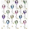 Panduro Hobby Rhinestone stickers ballonger – 30 ballonger m. snöre (L. 35 mm) och 44 små guldstjärnor