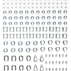 Panduro Hobby Rhinestone stickers former kristall – 304 olikformade pärlstickers. L. 2–12 mm | Rhinestonestickers