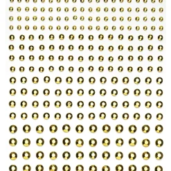 Panduro Hobby Rhinestone stickers guldmetallic – 496 guldiga pärlstickers. Ø3, 4, 5, 6 mm