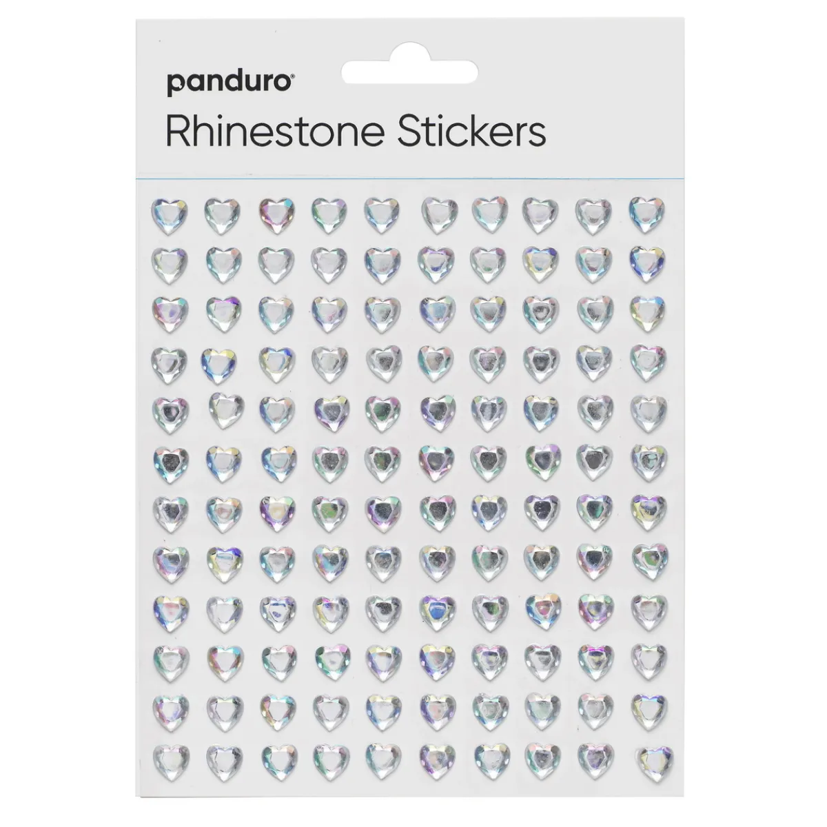 Panduro Hobby Rhinestone Stickers iriserande hjärtan – totalt 240 hjärtan som är Ø8 mm