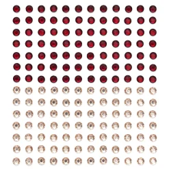 Panduro Hobby Rhinestone stickers – 336 runda fasetterade stickers i rött och rosa. Ø6 mm | Rhinestonestickers