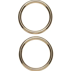Panduro Hobby Ringöglor O-ringar av metall, guldfärgade, Ø4 cm. 2 st. | Väsktillbehör