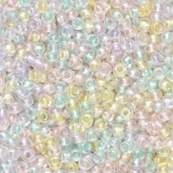Preciosa Rocaillespärla 9/0 mix glada pastellfärger, 30 gram glaspärlor à Ø2,4–2,8 mm | Rocaillespärlor