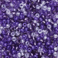Preciosa Rocaillespärla 9/0 mix lila & glas, 30 gram glaspärlor à Ø2,4–2,8 mm | Rocaillespärlor