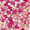 Preciosa Rocaillespärla 6/0 mix rosa, cerise & glas, 30 gram glaspärlor à Ø3,7–4,3 mm