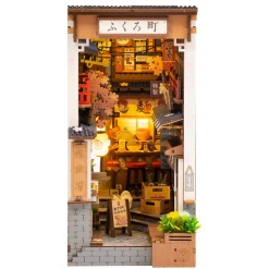 Robotime Rolife DIY Bookend Sakura Wine Alley miniatyr diorama – TGB011, 111×195×221 mm
