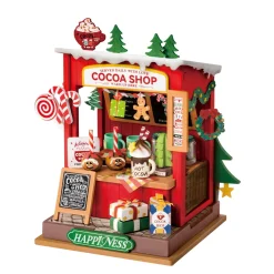 Robotime Rolife DIY Cocoa Shop miniatyr diorama – DS042, 87×70×105 mm