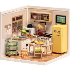 Robotime Rolife DIY Super Creator Happy Meals Kitchen miniatyr diorama – DW008, 163×163×152 mm